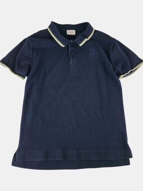 Seed Heritage Navy Polo with Cream and Yellow Trim